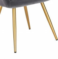 EUGAD Esszimmerstuhl (1 Stück), Wohnzimmerstuhl aus Samt Polsterstuhl mit Armlehnen und Rückenlehne, Gestell aus Metall mit goldenen Beine Dunkelgrau Schwarz -EUGAD Verkäufe 1b046c99 7197 48d7 9e86 00523a93329f