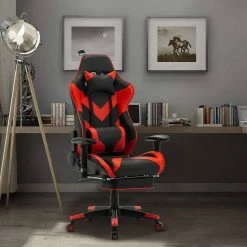 EUGAD Gaming Chair, Bürostuhl, Gaming Stuhl, Kunstleder, mit einstellbaren Armlehnen Rot Blau, Schwarz, Wei&szlig; -EUGAD Verkäufe 1b17b82e 3149 5a10 98e4 9a7c6ffce0a5