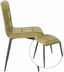 EUGAD Esszimmerstuhl (2 Stück), Polsterstuhl Wohnzimmerstuhl Samtstuhl Sessel mit Rückenlehne, Metallbeine, Sitzfläche aus Samt, Dunkelgrün Blau, Creme, Dunkelgrau, Dunkelgrün, Hellgrau, Rosa -EUGAD Verkäufe 1c0d82ba 25ac 51f9 8d49 d82abc43ced0