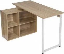 EUGAD Schreibtisch, mit Ablagen Holz 116x75x80cm Dunkelbuche Helleiche, Weiß -EUGAD Verkäufe 1d965230 ac11 5205 bd9a 45fafde9bc3b