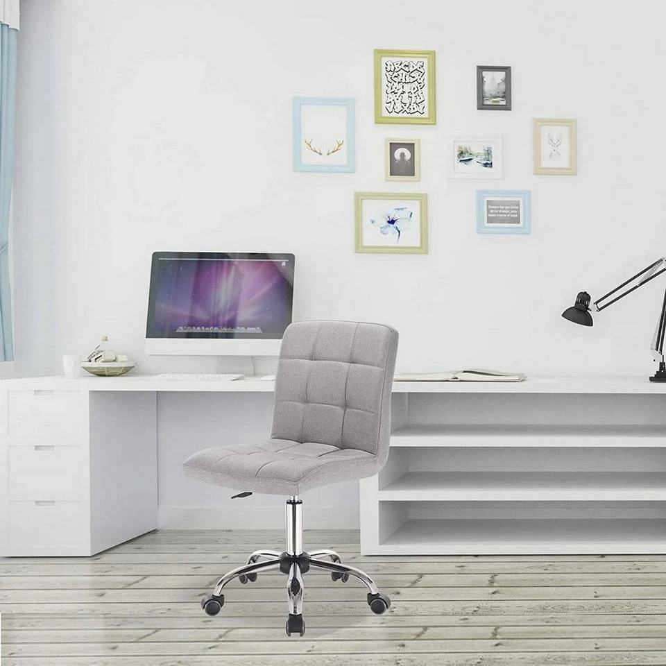 EUGAD Schreibtischstuhl, Bürohocker Schreibtischstuhl Rollhocker drehbar höhenverstellbar Stoffbezug Metall Dunkelgrau, Hellgrau 4 EUGAD Schreibtischstuhl, Bürohocker Schreibtischstuhl Rollhocker drehbar höhenverstellbar Stoffbezug Metall Dunkelgrau, Hellgrau – Bild 2