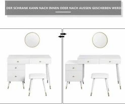 EUGAD Schminktisch (1-St), Schminktisch mit Hocker und Spiegel, Frisiertisch mit 4 Schubladen und Kosmetiktisch Frisierkommode für Schlafzimmer, Weiß Gold 15 EUGAD Schminktisch (1-St), Schminktisch mit Hocker und Spiegel, Frisiertisch mit 4 Schubladen und Kosmetiktisch Frisierkommode für Schlafzimmer, Weiß Gold -EUGAD Verkäufe 1ef6ae3c 9b6a 521f 800c 5fc6ed97e421