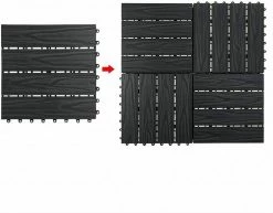 EUGAD WPC-Fliesen, 11 Stück WPC Terrassenfliesen 30x30cm Holzstruktur Anthrazit Coffee, Dunkelgrau, Hellgrau -EUGAD Verkäufe 1f26fa71 c464 5235 a679 90cd62cbf07e