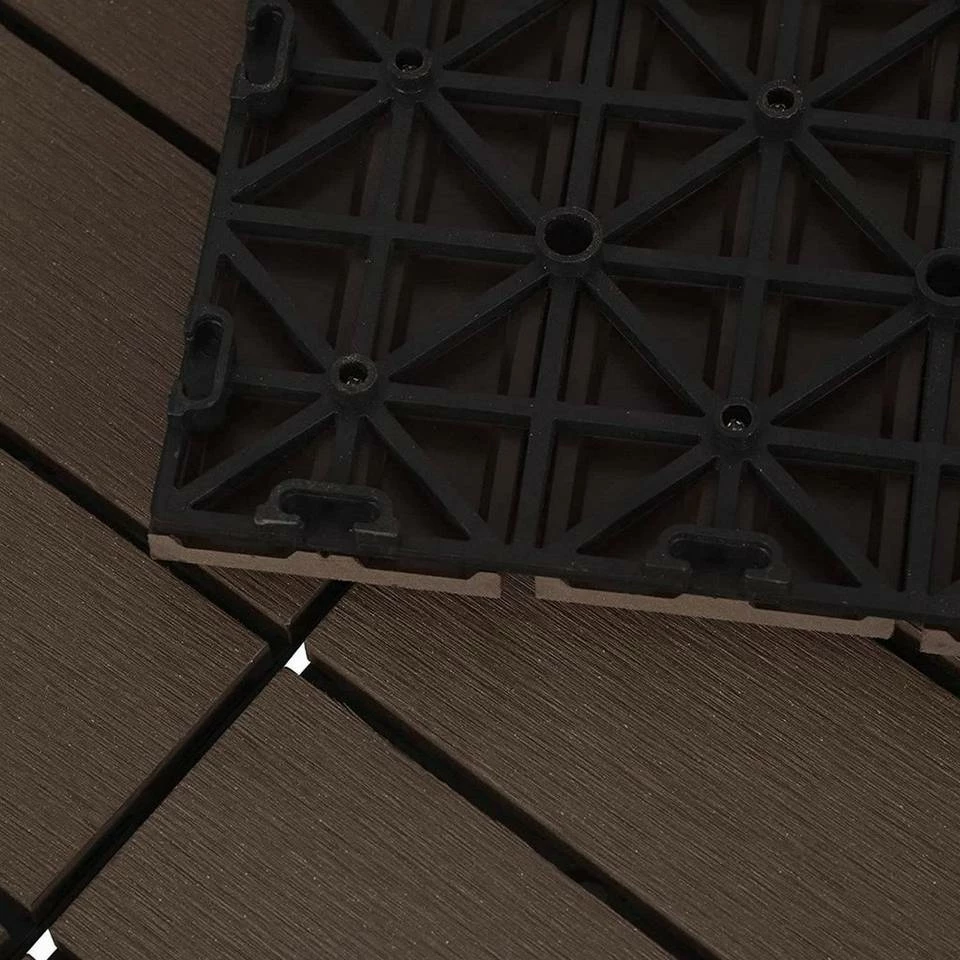 EUGAD WPC-Fliesen, 22 Stück WPC Terrassenfliesen in T-Form 30x30cm Dunkelgrau Anthrazit, Braun, Hellgrau 28 EUGAD WPC-Fliesen, 22 Stück WPC Terrassenfliesen in T-Form 30x30cm Dunkelgrau Anthrazit, Braun, Hellgrau – Bild 26