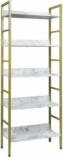 EUGAD Bücherregal, 1-tlg., Standregal, Küchenregal, 5 offenen Regalebenen, MDF, Metall, Schwarz Marmor Golden-Weißer Marmor, Vintage 34 EUGAD Bücherregal, 1-tlg., Standregal, Küchenregal, 5 offenen Regalebenen, MDF, Metall, Schwarz Marmor Golden-Weißer Marmor, Vintage -EUGAD Verkäufe 20d45c41 c0db 45ea bd2e eced9ee4d93f