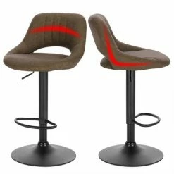 EUGAD Barhocker (2 St), 2er-Set 360° drehbar stufenlos höhenverstellbar mit Rückenlehne aus Kunstleder und Stahl Dunkelbraun Anthrazit, Grau -EUGAD Verkäufe 219b8aca 98f1 598b 9b73 105b15e7dbe2