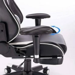 EUGAD Gaming-Stuhl (1 Stück), Racing Stuhl mit Fußstütze Racing Stuhl Drehstuhl Bürostuhl Schreibtischstuhl PC Stuhl mit Wippfunktion Höhenverstellbar Kunstleder Rot Grau, Weiß -EUGAD Verkäufe 21fd9f22 813b 5d60 aa3a 81603d3739b4