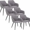 EUGAD Esszimmerstuhl (6 Stück), Wohnzimmerstuhl aus Leinen Polsterstuhl mit Armlehnen und Rückenlehne schwarze Gestell aus Metall Hellgrau Dunkelgrau -EUGAD Verkäufe 22188128 165f 55a4 88eb 29a1adeb521b