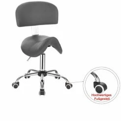 EUGAD Arbeitshocker (1er-Set), Sattelhocker mit Rückenlehne gepolstert höhenverstellbar aus Kunstleder Schwarz Grau, Weiß -EUGAD Verkäufe 23793ee8 3036 5460 95d8 eecdca7b7ade