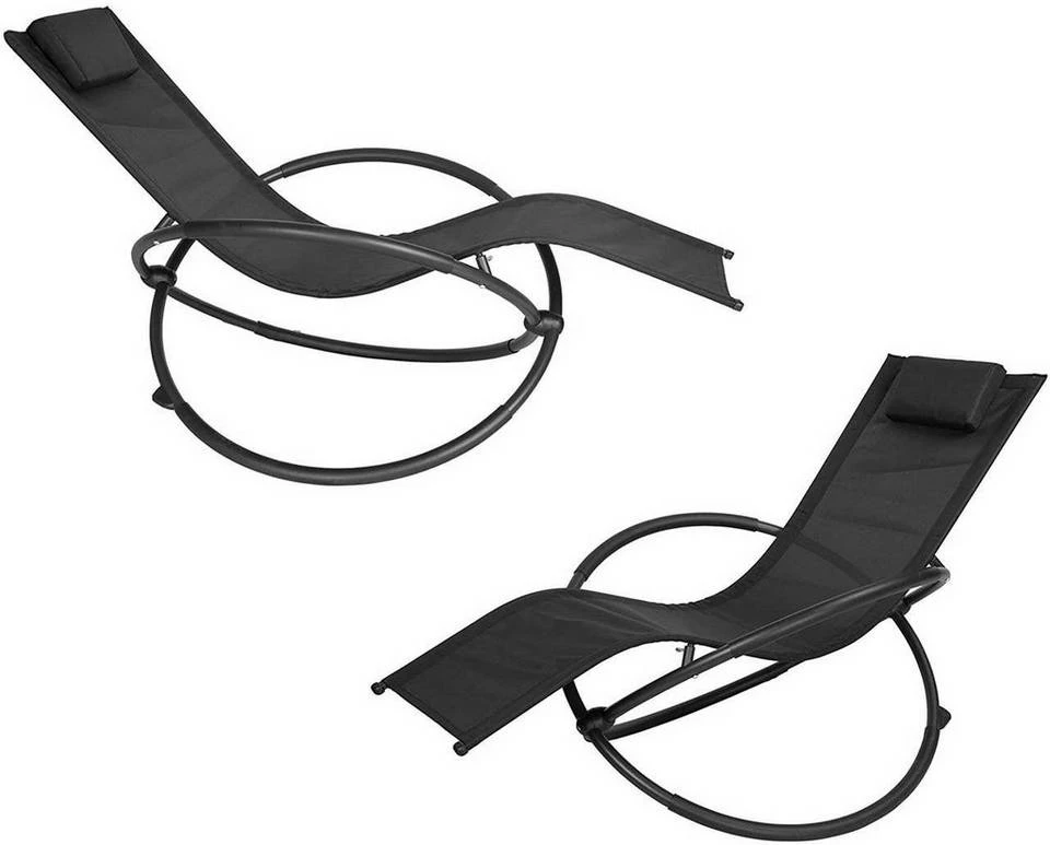 EUGAD Schaukelstuhl, 2tlg Schaukelstuhl Gartenliege Schwingstuhl für Terrasse Balkon Schwarz Grau 7 EUGAD Schaukelstuhl, 2tlg Schaukelstuhl Gartenliege Schwingstuhl für Terrasse Balkon Schwarz Grau – Bild 5