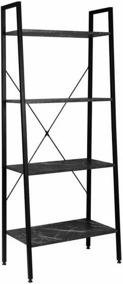 EUGAD Bücherregal, Standregal Bücherregal Metallregal Leiterregal Stufenregal Multifunktionale Regal Industrie Design MDF Metall Schwarz+schwarzer Marmor Golden+Weißer Marmor, Vintage -EUGAD Verkäufe 24b6b7a1 bdc9 57cf a8ec a466787ea8b9