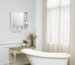 EUGAD Spiegelschrank Hängeschrank mit 6 Ablagen mit Tür 60x20x60cm Weiß -EUGAD Verkäufe 26440579 e760 521f bf88 ea3c6d4fc87e