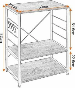 EUGAD Küchenregal, Standregal Bäckerregal, Industrie Design, MDF, Metall, Vintage -EUGAD Verkäufe 265729b5 ea17 5bd3 b310 d5500f673324