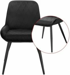 EUGAD Esszimmerstuhl (2 Stück), Polsterstuhl Küchenstuhl Wohnzimmerstuhl mit Rückenlehne, Sitzfläche aus Samt, Retrostuhl mit Metallbeine für Esszimmer Wohnzimmer, Schwarz Dunkelgrau, Dunkelgrün -EUGAD Verkäufe 273000d2 6b98 52bc 9950 0a6fca6bad55