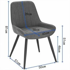 EUGAD Polsterstuhl (2 Stück), Esszimmerstühle aus Leinen mit stabilen Metallbeinen, mit Rückenlehne und gepolsterter Sitzfläche Dunkelgrau, Hellgrau 16 EUGAD Polsterstuhl (2 Stück), Esszimmerstühle aus Leinen mit stabilen Metallbeinen, mit Rückenlehne und gepolsterter Sitzfläche Dunkelgrau, Hellgrau -EUGAD Verkäufe 28802bbf 3f1b 59e7 96a9 d320f8bef85d