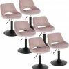 EUGAD Barhocker (6 St), Barstuhl Barsessel Sessel Loungesessel höhenverstellbar Clubsessel Cocktailsessel Drehsessel Samt Sitzhöhe 40–55 cm Rosa Dunkelgrau, Schwarz -EUGAD Verkäufe 296f2609 aba5 4e2d a6e2 8e94fec5e16f