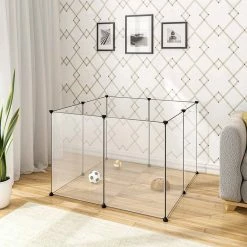 EUGAD Freigehege, Freigehege für Kaninchen Hasen Meerschweinchen Welpenauslauf DIY 8 Platten Transparent 102 x 102 x 70 cm -EUGAD Verkäufe 2a1e6931 7117 4975 b6d2 a82229ee9749