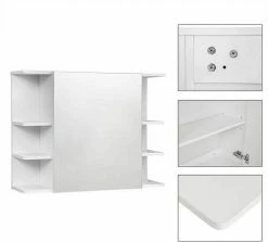 EUGAD Spiegelschrank Badezimmerspiegel Hängeschrank mit 8 Ablagen mit Tür Weiß -EUGAD Verkäufe 2b7bd28a 66f9 5dd5 9cf7 e0a3f845151c