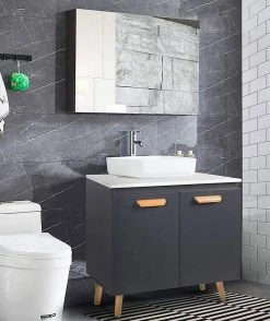 EUGAD Waschbeckenunterschrank Badschrank Unterschrank mit 2 Türe Weiß Grau, Schwarz, Weiß -EUGAD Verkäufe 2c0ae947 7c8d 59e4 b308 f4d6c53759a3