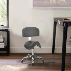 EUGAD Arbeitshocker (1er-Set), Sattelhocker mit Rückenlehne gepolstert höhenverstellbar aus Kunstleder Schwarz Grau, Weiß -EUGAD Verkäufe 2cdd68c6 2bdd 5318 95ea 798dadec1560