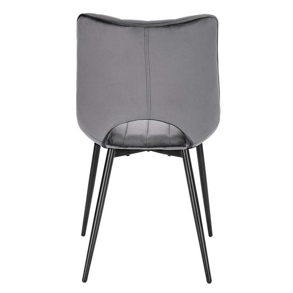 EUGAD Esszimmerstuhl (2 Stück), Küchenstuhl, Polsterstuhl, Wohnzimmerstuhl ohne Armlehne, Metallbeine, Samt, Dunkelgrau Hellgrau, Schwarz 9 EUGAD Esszimmerstuhl (2 Stück), Küchenstuhl, Polsterstuhl, Wohnzimmerstuhl ohne Armlehne, Metallbeine, Samt, Dunkelgrau Hellgrau, Schwarz – Bild 7