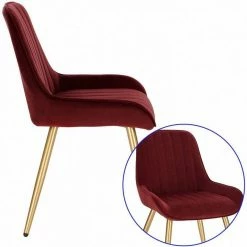 EUGAD Esszimmerstuhl, 4 Stücke Retro Küchenstuhl Sitzfläche aus Samt mit Metallbeine Dunkelgrün Bordeaux, Dunkelgrau, Dunkelgr&uuml;n, Hellgrau, Rosa, Schwarz -EUGAD Verkäufe 2e31513d 9095 5d8e b165 f4adab62c5d6