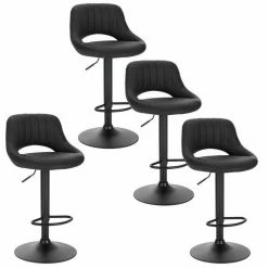 EUGAD Barhocker, 4er-Set Tresenhocker aus Kunstleder Gestell aus Stahl Dunkelbraun Anthrazit, Grau -EUGAD Verkäufe 2e3fdffb 8343 5acb 91cd 60352f1d612a