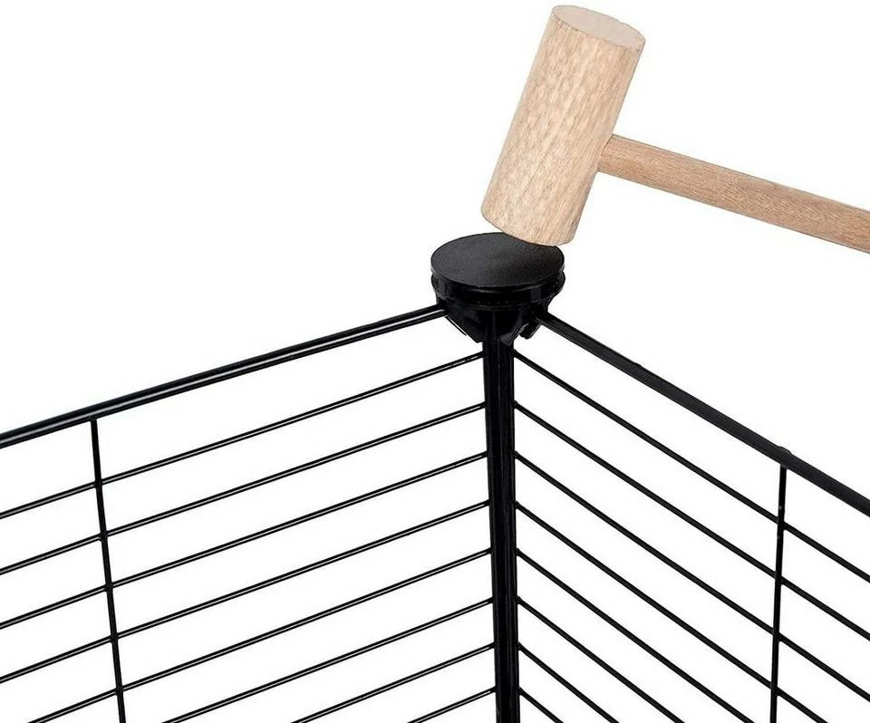 EUGAD Freigehege, DIY 16 Platten Schwarz Laufstall Kleintiere Schwarz 109x109x39cm 10 EUGAD Freigehege, DIY 16 Platten Schwarz Laufstall Kleintiere Schwarz 109x109x39cm – Bild 8