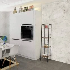 EUGAD Bücherregal, Standregal Badregal Bücherregal Küchenregal Schuhregal aus Holz und Stahl, mit 4 Ablagen, 34 x 35 x 148 cm Golden-Weißer Marmor, Schwarz Marmor, Vintage -EUGAD Verkäufe 2efd7eb1 6a32 5950 ba45 4c9ec29b2c81