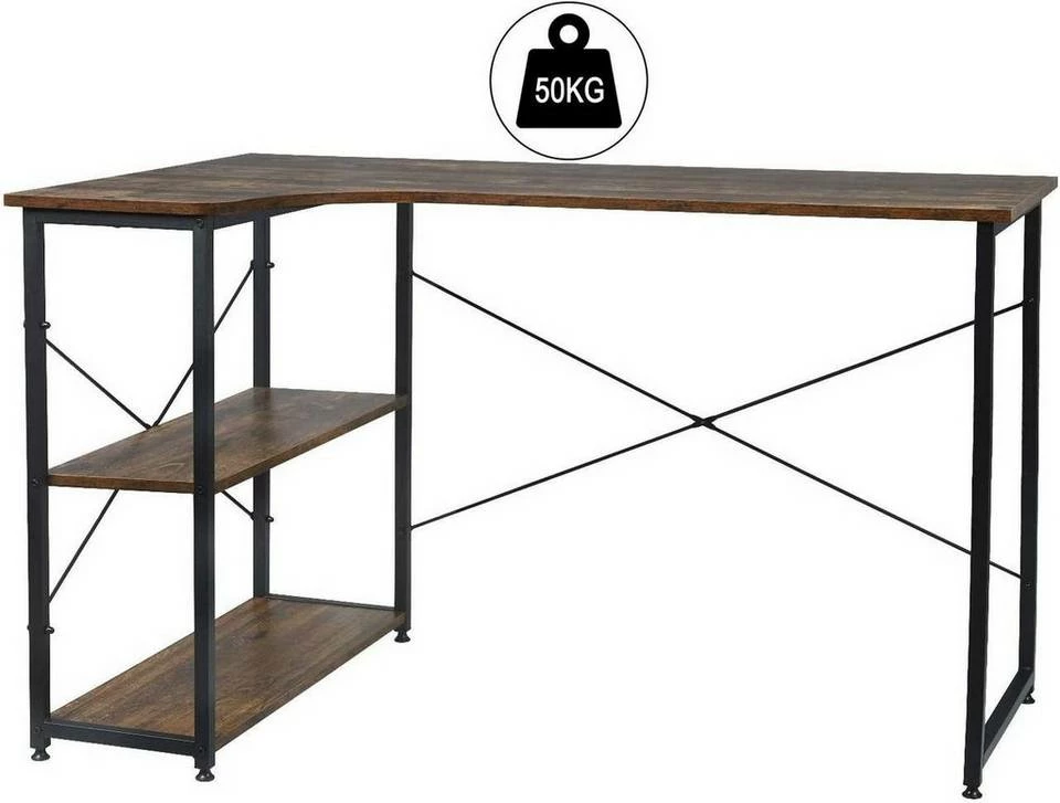 EUGAD Schreibtisch, PC-Tisch Bürotisch Arbeitstisch mit Bücherregal Holz 120x74x71,5 cm Hell Eiche Holz Vintage, Weiß+Hell Eiche 16 EUGAD Schreibtisch, PC-Tisch Bürotisch Arbeitstisch mit Bücherregal Holz 120x74x71,5 cm Hell Eiche Holz Vintage, Weiß+Hell Eiche – Bild 14