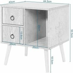 EUGAD Nachttisch (1-St), Nachtkommode mit 2 Schubladen und Ablagefach, Nachtschrank, Industrial-Design, Beistelltisch, Sideboard für Schlafzimmer, Wohnzimmer, einfach Aufbau -EUGAD Verkäufe 30042ce4 05a4 4b5a bc7a a88864995a1d