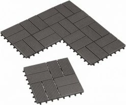 EUGAD WPC-Fliesen, 11 Stück WPC Terrassenfliesen Klickfliesen 30x30cm Hellgrau Anthrazit, Coffee, Dunkelgrau -EUGAD Verkäufe 31282e0e 6747 576f abd9 e23e191293c4