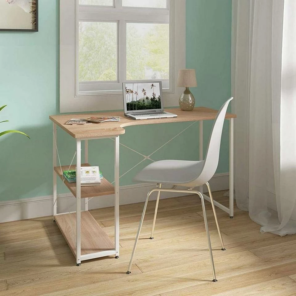 EUGAD Schreibtisch, PC-Tisch Bürotisch Arbeitstisch mit Bücherregal Holz 120x74x71,5 cm Hell Eiche Holz Vintage, Weiß+Hell Eiche 18 EUGAD Schreibtisch, PC-Tisch Bürotisch Arbeitstisch mit Bücherregal Holz 120x74x71,5 cm Hell Eiche Holz Vintage, Weiß+Hell Eiche – Bild 16