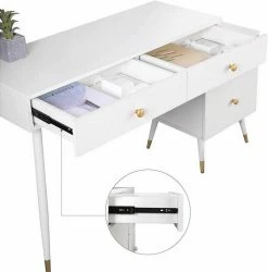 EUGAD Schminktisch (1-St), Schminktisch mit Hocker und Spiegel, Frisiertisch mit 4 Schubladen und Kosmetiktisch Frisierkommode für Schlafzimmer, Weiß Gold 17 EUGAD Schminktisch (1-St), Schminktisch mit Hocker und Spiegel, Frisiertisch mit 4 Schubladen und Kosmetiktisch Frisierkommode für Schlafzimmer, Weiß Gold -EUGAD Verkäufe 32194d32 9869 5089 8482 0e9ab598c8a8