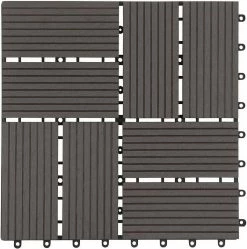 EUGAD WPC-Fliesen, 22 Stück WPC Terrassenfliesen Klickfliesen 30x30cm Coffee Anthrazit, Dunkelgrau, Hellgrau -EUGAD Verkäufe 328225b5 290d 5550 8182 58829034531e