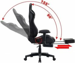 EUGAD Gaming-Stuhl (1 Stück), mit Fußstütze Racing Stuhl Drehstuhl Bürostuhl Schreibtischstuhl PC Stuhl mit Wippfunktion Höhenverstellbar Kunstleder Weiß Grau, Rot, Weiß -EUGAD Verkäufe 328e065c eef0 4c2a 84f7 f57467f61043