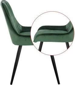 EUGAD Esszimmerstuhl (2 Stück), Polsterstuhl Küchenstuhl Wohnzimmerstuhl mit Rückenlehne, Sitzfläche aus Samt, Retrostuhl mit Metallbeine für Esszimmer Wohnzimmer, Schwarz Dunkelgrau, Dunkelgrün -EUGAD Verkäufe 3361e7f4 3db5 5569 891e ca173b20dd1f