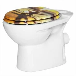 EUGAD WC-Sitz (1-St), Toilettensitz, WC Sitz mit Absenkautomatik, MDF, Holz, Softclose Scharnier Grüne Blätter, Holzfarbe, Lilie, Seestern, Seestern Am Strand, Seestern Sonnenuntergang, Stone, ‎Lila Blume und Stones -EUGAD Verkäufe 3378db08 9793 4796 b310 03c6105d6ab1