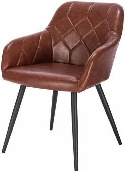 EUGAD Esszimmerstuhl, aus Kunstleder mit Armlehnen und Rückenlehne Gestell aus Metall Schwarz Braun, Dunkelbraun, Dunkelgrau -EUGAD Verkäufe 33b4c833 7ae0 52d8 a8b5 a6e65914e7ed