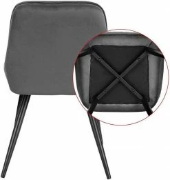 EUGAD Esszimmerstuhl (2 Stück), Polsterstuhl Küchenstuhl Wohnzimmerstuhl mit Rückenlehne, Sitzfläche aus Samt, Retrostuhl mit Metallbeine für Esszimmer Wohnzimmer, Schwarz Dunkelgrau, Dunkelgrün -EUGAD Verkäufe 3444e4d8 e3f8 5cb0 b78a cdd4ed6e4692