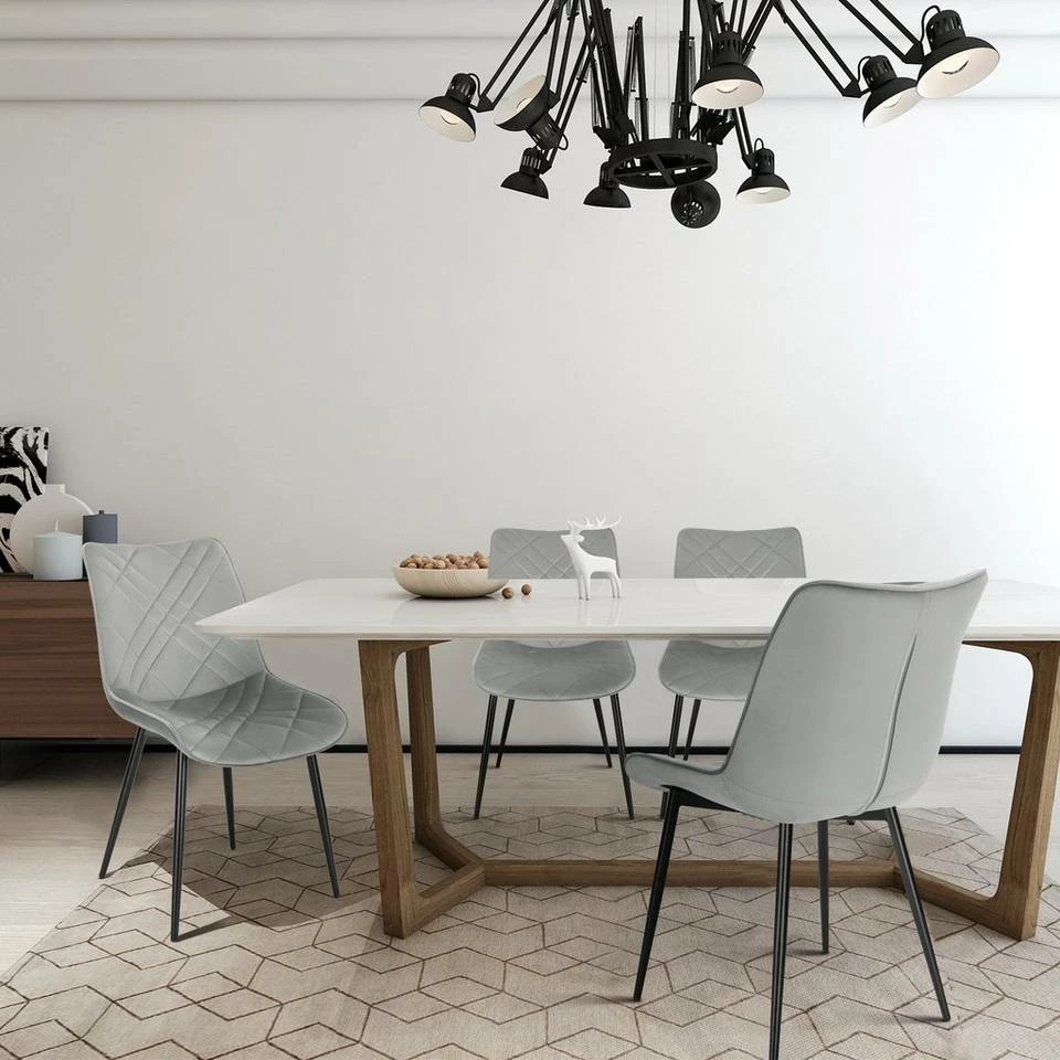 EUGAD Esszimmerstuhl (2 Stück), Küchenstuhl, Polsterstuhl Stuhl,Wohnzimmerstuhl ohne Armlehne, Metallbeine, Samt, Hellgrau Dunkelgrau, Schwarz 4 EUGAD Esszimmerstuhl (2 Stück), Küchenstuhl, Polsterstuhl Stuhl,Wohnzimmerstuhl ohne Armlehne, Metallbeine, Samt, Hellgrau Dunkelgrau, Schwarz – Bild 2