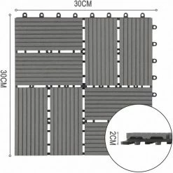 EUGAD WPC-Fliesen, 11 Stück WPC Terrassenfliesen Klickfliesen 30x30cm Hellgrau Anthrazit, Coffee, Dunkelgrau -EUGAD Verkäufe 35c9595d 4ea6 5ead 8535 d1df7a5c92b7