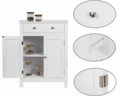 EUGAD Badkommode, Badezimmerschrank, 2 Türen, 1 Schubkasten, mit verstellbare Regalebene, MDF, Weiß 16 EUGAD Badkommode, Badezimmerschrank, 2 Türen, 1 Schubkasten, mit verstellbare Regalebene, MDF, Weiß -EUGAD Verkäufe 36afa26a 3a21 5fe9 99b7 73cdfbbaebb5