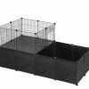 EUGAD Freigehege, mit Bodenplatten Kaninchen Hasen Meerschweinchen Welpenauslauf Laufgitter mit Tür&Treppe Doppelstöckig DIY Schwarz 38 Platten (35x35cm/Platte) 145x75x75 cm -EUGAD Verkäufe 374e150d 7aef 5d3a b7b5 8e1e8ee91da5