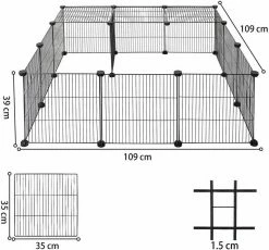 EUGAD Freigehege, DIY 16 Platten Schwarz Laufstall Kleintiere Schwarz 109x109x39cm 13 EUGAD Freigehege, DIY 16 Platten Schwarz Laufstall Kleintiere Schwarz 109x109x39cm -EUGAD Verkäufe 378a771c 4300 5807 89b1 2b54e68ce511