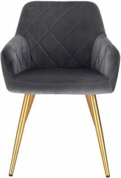 EUGAD Esszimmerstuhl (2 Stück), Wohnzimmerstuhl mit Armlehnen und Rückenlehne aus Samt Polsterstuhl Metallbeine in Gold Dunkelgrau Dunkelgrau | Dunkelgrau, Schwarz | Schwarz -EUGAD Verkäufe 38a0530f 3150 58e2 807e 15bf1a8f9ea9