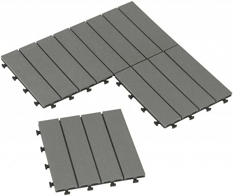 EUGAD WPC-Fliesen, 22 Stück WPC Terrassenfliesen in T-Form 30x30cm Dunkelgrau Anthrazit, Braun, Hellgrau 17 EUGAD WPC-Fliesen, 22 Stück WPC Terrassenfliesen in T-Form 30x30cm Dunkelgrau Anthrazit, Braun, Hellgrau – Bild 15