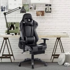 EUGAD Gaming Chair, Bürostuhl Schreibtischstuhl, Kunstleder, mit Ledenkissen Kopfstütze einstellbaren Armlehnen Weiß Grau, Rot, Weiß -EUGAD Verkäufe 3bc316ea a00d 582d ad99 6c5b55b67f90