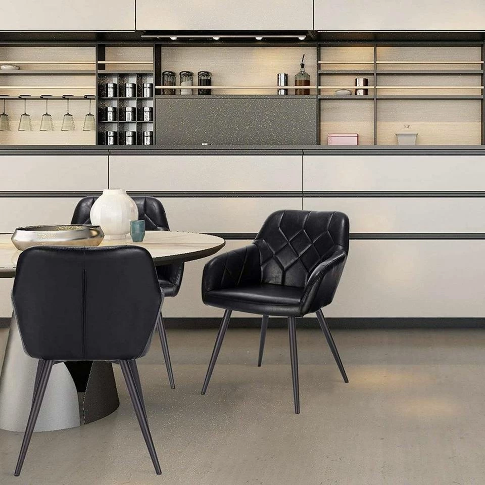 EUGAD Esszimmerstuhl, 2er-Set Esszimmerstuhl aus Kunstleder Metallbeine Dunkelbraun Schwarz 12 EUGAD Esszimmerstuhl, 2er-Set Esszimmerstuhl aus Kunstleder Metallbeine Dunkelbraun Schwarz – Bild 10