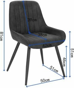 EUGAD Esszimmerstuhl, Polsterstuhl 2er-Set,Sitzfläche aus Stoffbezug Anthrazit, Dunkelbraun, Dunkelgrau -EUGAD Verkäufe 3da70952 a866 522d b3d2 1052a18951dc